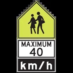 Restricted Speed Zone Sign