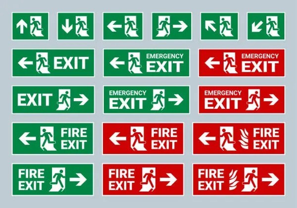 Emergency Exit Signs with Artful Design